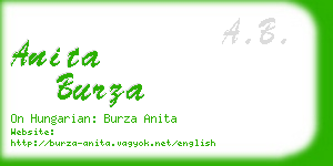 anita burza business card